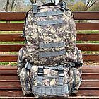 Тактичний рюкзак на 55 л з підсумками 55х40х25 см B08 Піксель Лучшая цена, фото 3