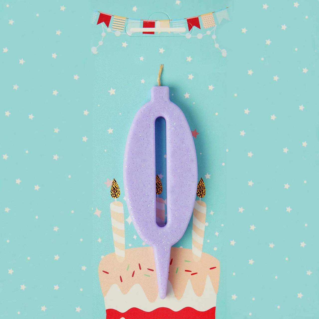 Свічка цифра 0 в торт | Лаванда