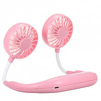 Вентилятор на шию портативний з акумулятором Neck Fan Рожевий Лучшая цена
