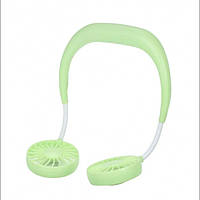 Вентилятор на шию портативний з акумулятором Neck Fan Салатовий Лучшая цена