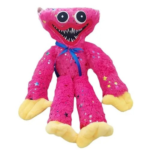 М'яка іграшка Блискучий Хагі Ваги Huggy Wuggy з липучками на руках 45 см Рожевий