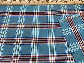 Тканина костюмна плательні клітка, натуральні волокна, слабкий стрейч (5%еластану) №321