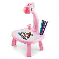 Детский стол для рисования с подсветкой и проекцией рисунков Розовый Лучшая цена