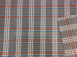 Тканина костюмна плательні клітка, натуральні волокна, слабкий стрейч (5%еластану) №321, фото 2