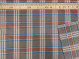 Тканина костюмна плательні клітка, натуральні волокна, слабкий стрейч (5%еластану) №321, фото 3