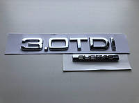 Шильдик на багажник напис на багажник Ауди, Audi 3.0 TDI quattro, 3.0TDI quattro,3.0TDI quattro