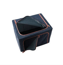 Коробка - органайзер текстильна з металевою рамою, ящик тканинний кофр для зберігання речей 22 л