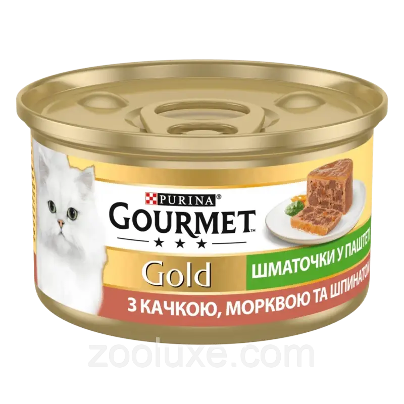 Purina Gourmet Gold Шматочки в Паштеті з качкою, морквою і шпинатом 85 г/Пурина Гурме Голд Паштет корм для