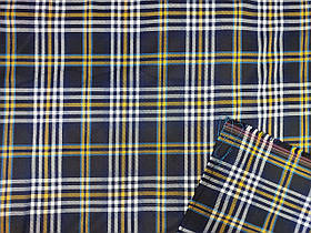 Тканина костюмна плательні клітка, натуральні волокна, слабкий стрейч (5%еластану) №305