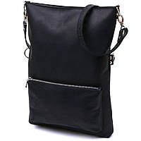 Женская сумка шоппер кожа винтаж crazy horse черная 716338