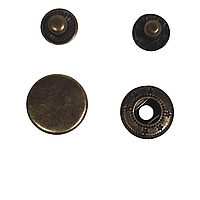 Кнопки металлические швейные галантерейные Альфа 50шт, 15мм для одежды и других изделий цвет антик (6626)