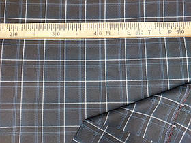 Тканина костюмна плательні клітка, натуральні волокна, слабкий стрейч (5%еластану) №312
