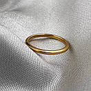 Кільце з нержавіючої медичної сталі з позолотою шириною 2 мм «Американка» (р 15.5 17.3 18 19.5), фото 2