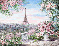 Набор Алмазная мозаика вышивка Эйфелева башня и парк париж город небо на подрамнике полная 40х50 см