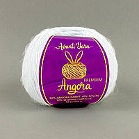 Avanti Yarn ANGORA PREMIUM (Ангора Преміум) №EF06/5-білий з блакитним відливом(Пряжа ангора з люрексом і паєтками)