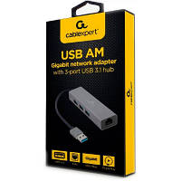 Адаптер USB-A to Gigabit Ethernet, 3 Ports USB 3.1 Gen1 Cablexpert (A-AMU3-LAN-01), фото 4