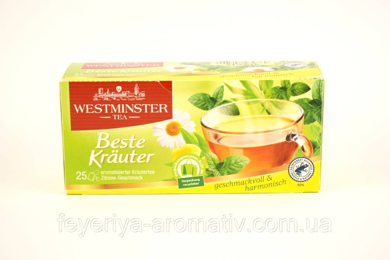 Трав'яний чай з лимоном Westminster Beste Krauter 25 пакетиків (Німеччина)
