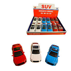 009 HY/EZ Машинка металева, 3 кольори інерція, світло, звук, на батарейках, відкр. двері, у коробці