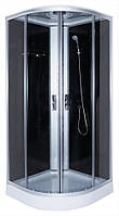 Душовий гідробокс з низьким піддоном 90x90х215 см чорний душова кабіна із заднім склом