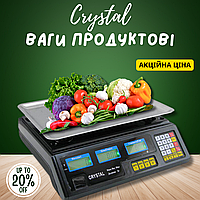 Качественные товарные весы CRYSTAL 50кг с калькулятором