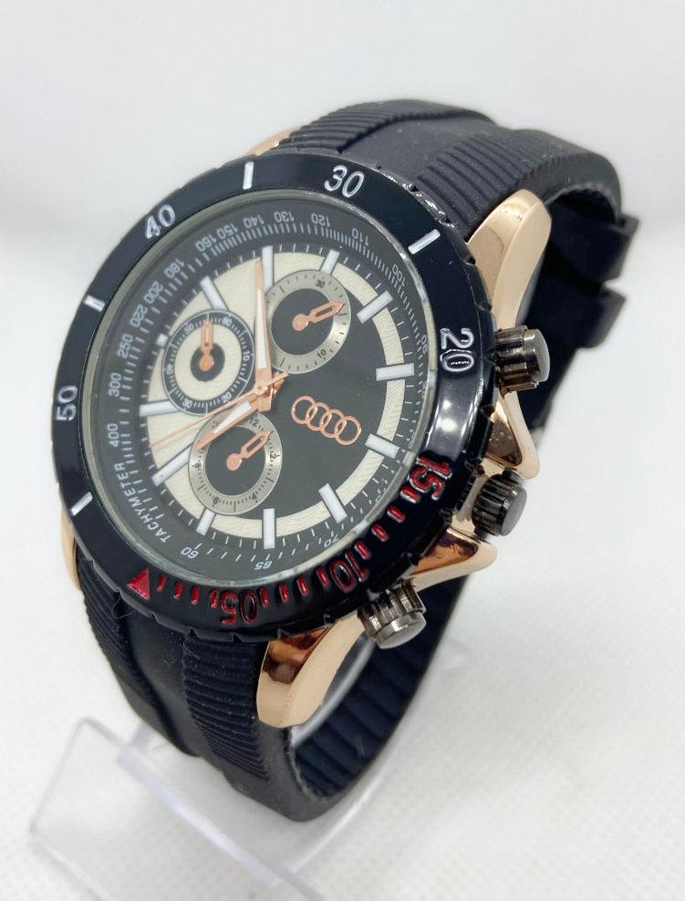 Годинник чоловічий наручний Audi Ауді Чорний із золотом (код: IBW879BY)