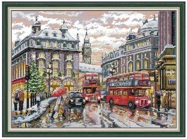 Набір для вишивання за нанесеною на канву схемою "Street View 8". AIDA 14CT printed 54*41 см