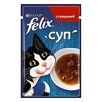 Purina Felix Влажный корм - суп для кошек с говядиной 48г