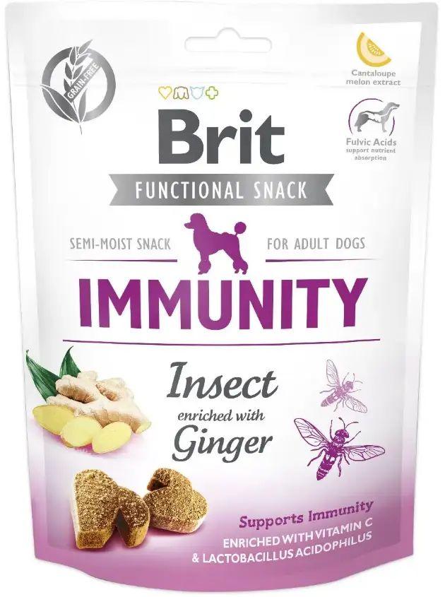 Ласощі Brit Care Dog Snack Immunity з комахами та імбиром 150 г.