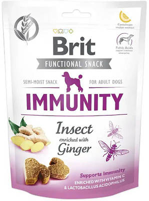 Ласощі Brit Care Dog Snack Immunity з комахами та імбиром 150 г.