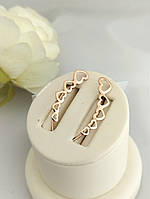 Золоті сережки кафи, сережки кафи серце