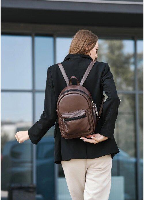 Рюкзак коричневий жіночий шкіряний еко стильний 712212020e