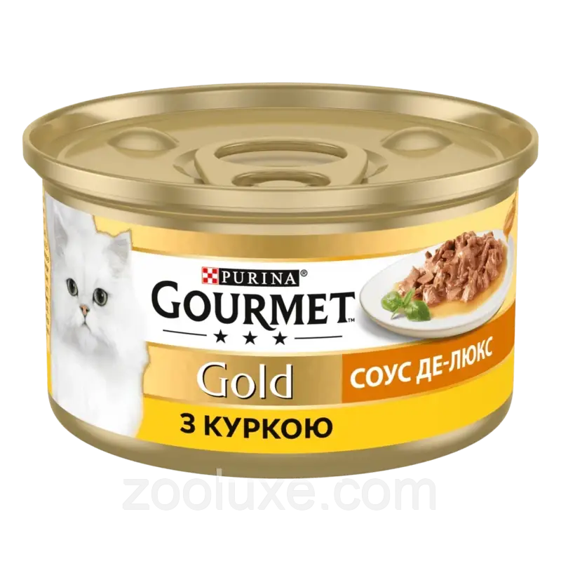 Purina Gourmet Gold Соус Де-Люкс з куркою 85 г корм для кішок / Пурина Гурме Голд Соус Де-Люкс Курка
