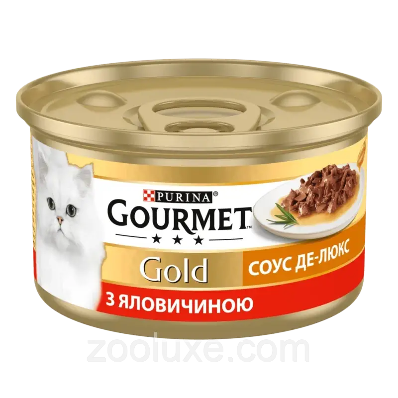 Purina Gourmet Gold Соус Де-Люкс з яловичиною 85 г корм для кішок / Пурина Гурме Голд Соус Де-Люкс Курка