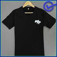 Принтованная мужская футболка "603,548" черная, классические мужские футболки для повседневного пользования