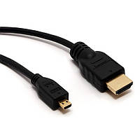 Кабель HDMI (M) - microHDMI (M) v1.4 1.5м TRY Wire позол. контакти чорний