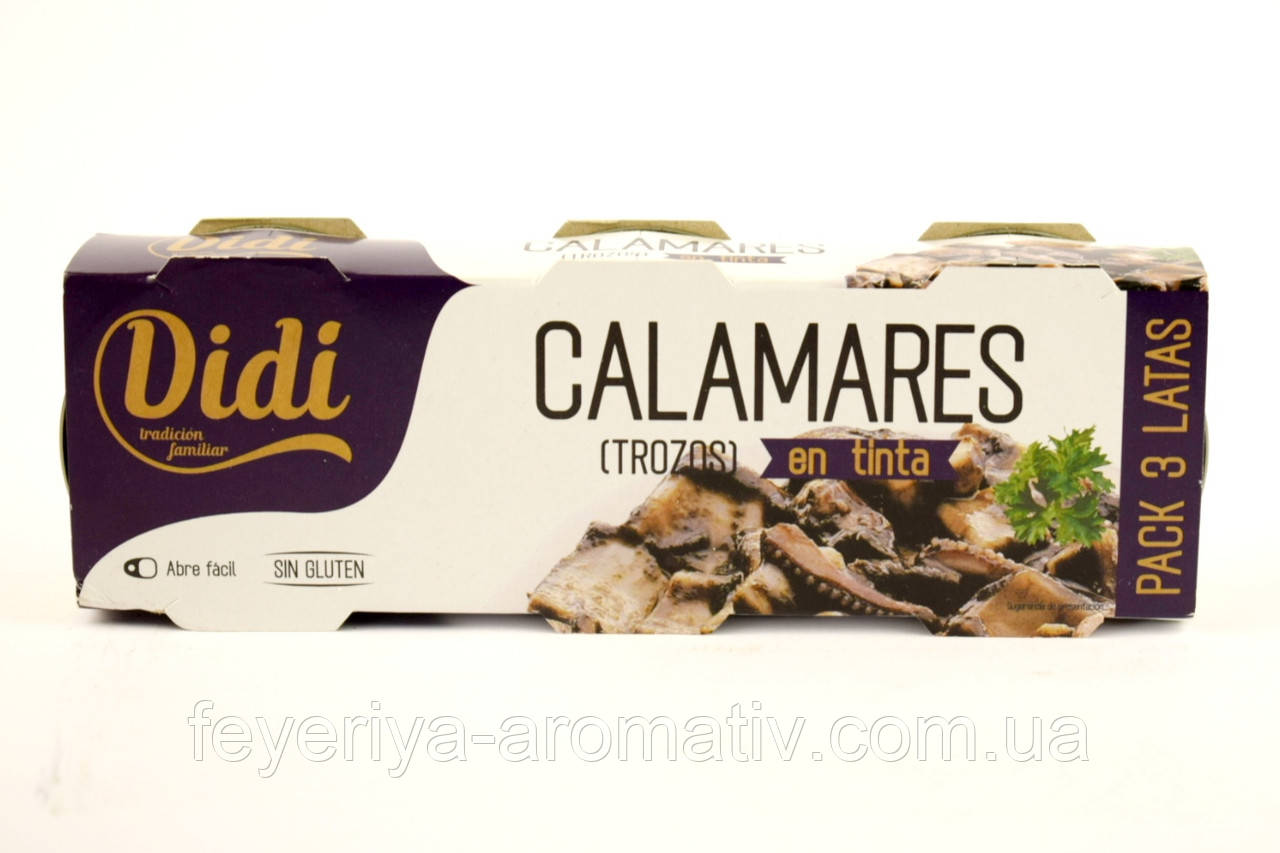 Кальмари у власному чорнилі Didi Calamares En Su Tinta 3 шт по 80г Іспанія