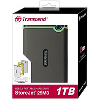 Зовнішній HDD 2.5" USB 3.1 1TB Transcend StoreJet 25M3 (TS1TSJ25M3S) протиударний чорний новий