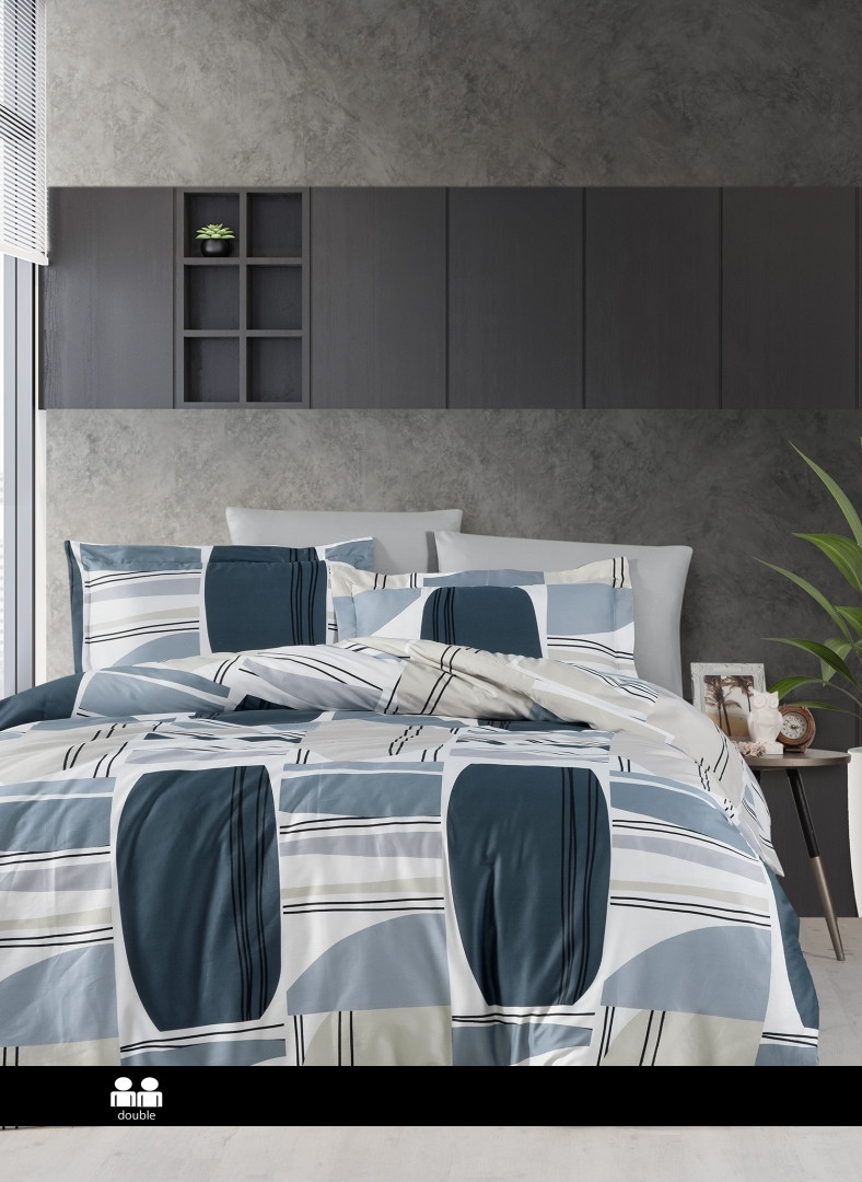 Постільна білизна сатин First Choice Cotton Satin Damian Туреччина двоспальний євро 200х220см, фото 1