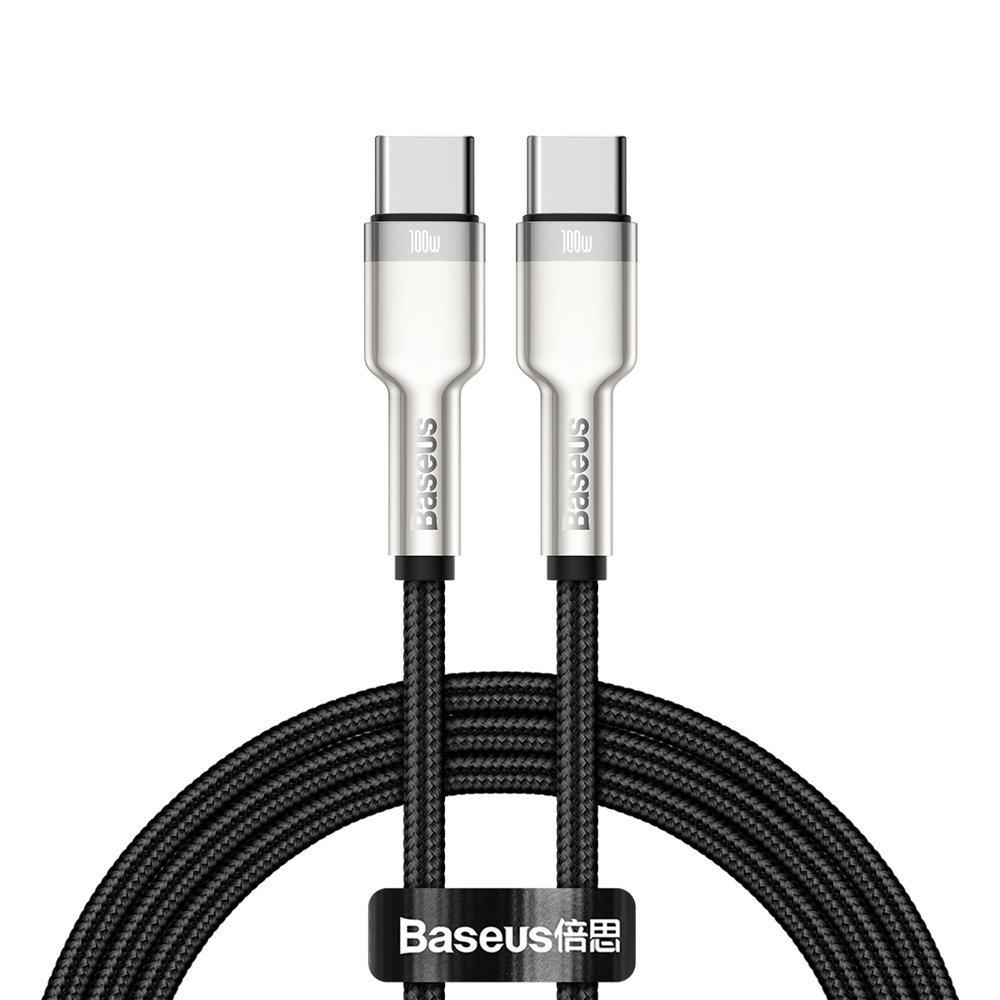 Кабель зарядный Baseus Cafule Metal Type-C to Type-C 100W 1м Black (CATJK-C01)