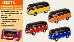 VOLKSWAGEN CLASSICAL BUS BLACK TOP автобус машина металева інерційна модель KINSMART 5376