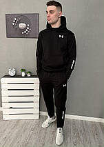 Чоловічий спортивний костюм демісезонний із худі Under Armour чорний/ костюм на весну, осінь Андер Армор, фото 3