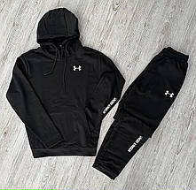 Чоловічий спортивний костюм демісезонний із худі Under Armour чорний/ костюм на весну, осінь Андер Армор, фото 4