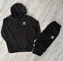 Мужской демисезонный спортивный костюм Adidas черный / весенний костюм Адидас / лёгкий костюм, фото 4