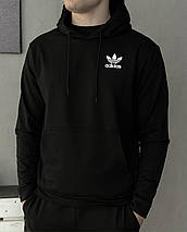 Мужской демисезонный спортивный костюм Adidas черный / весенний костюм Адидас / лёгкий костюм, фото 5