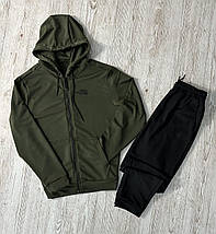 Чоловічий спортивний костюм демісезонний на змійці The North Face хакі / костюм на весну, осінь Зе Норт Фейс ТНФ, фото 4