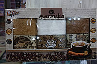 Рушники махрові кухонні "Merzuka" Кава 3 шт 40х60. Махровые полотенца для кухни