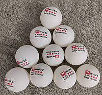М'ячики для настільного тенісу 10 шт. тренувальні ABS 40+ мм три зірки ITTF
