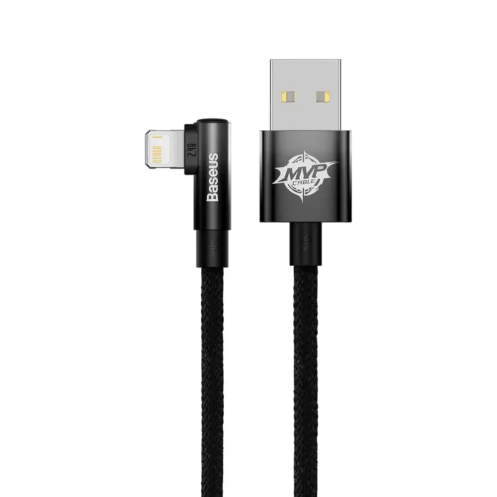 Кабель зарядний Baseus MVP 2 Elbow-shaped USB — Lightning кутовий 2.4A 1 м Black (CAVP000001)