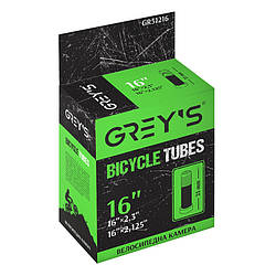 Камера на велосипед дитячий 16 дюймів Greys ніпель AV 35mm бутил (GR51216)