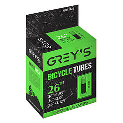 Камера на велосипед гірський MTB 26 дюймів Greys ніпель AV 48mm бутил (GR51126)